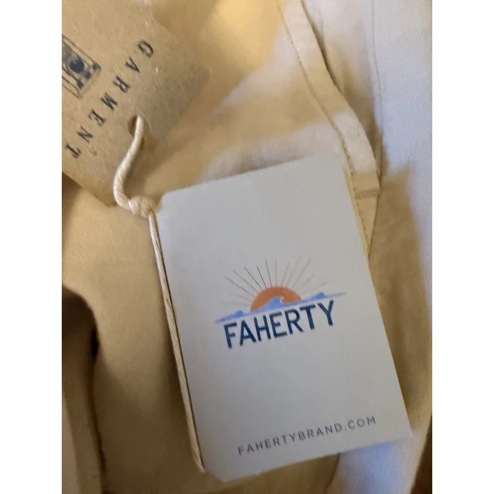 FAHERTY Tradewinds Shorts‎ 7.5” Inseam Linen Blend Cream Tan Mens Size 40 NWT